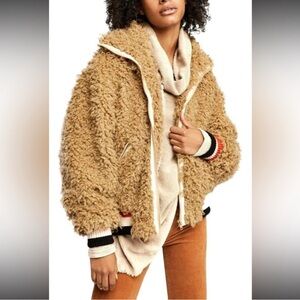 Free People Teddy Tetro Bomber Sherpa Jacket